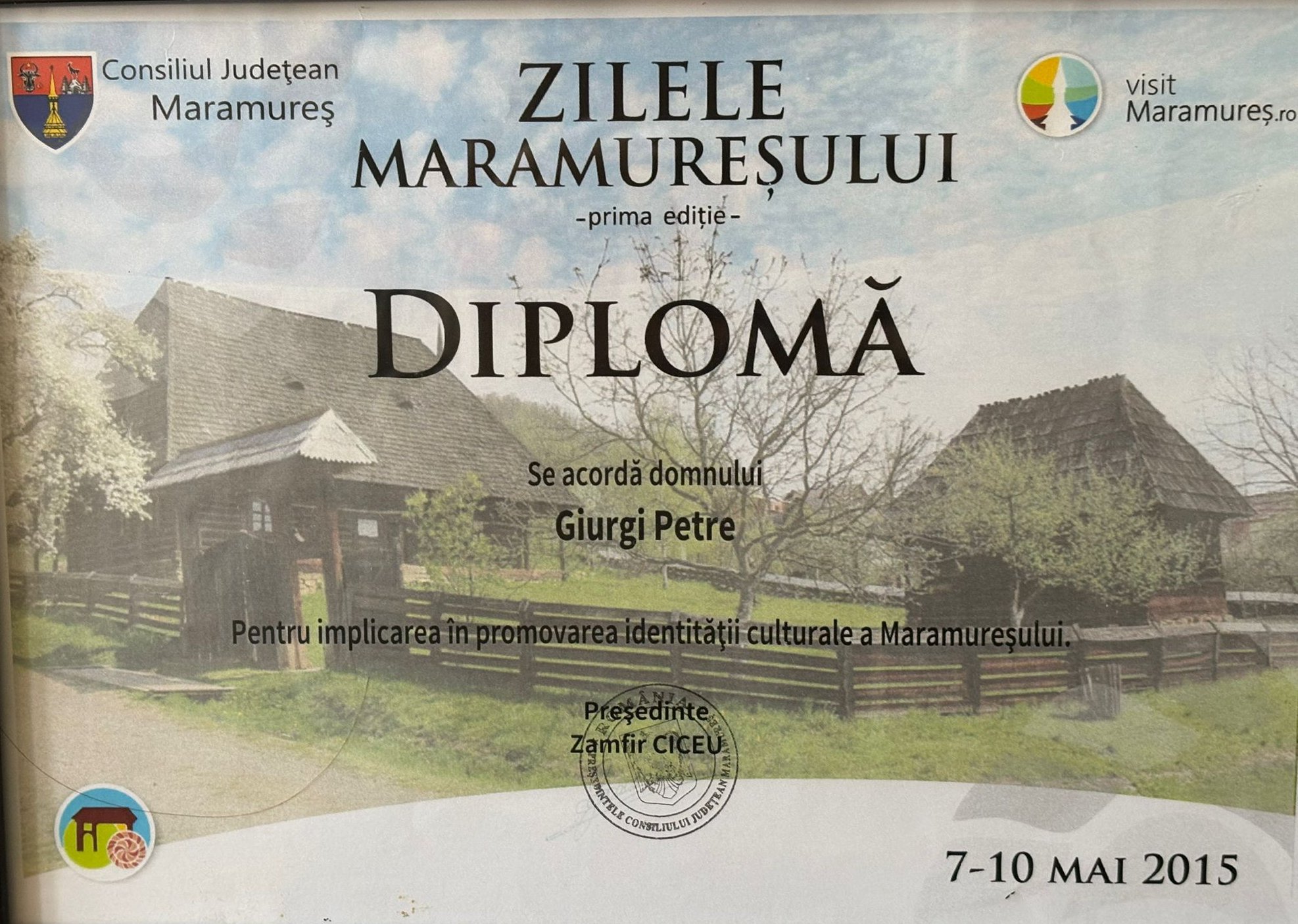 Diplomă Florentina și Petre Giurgi