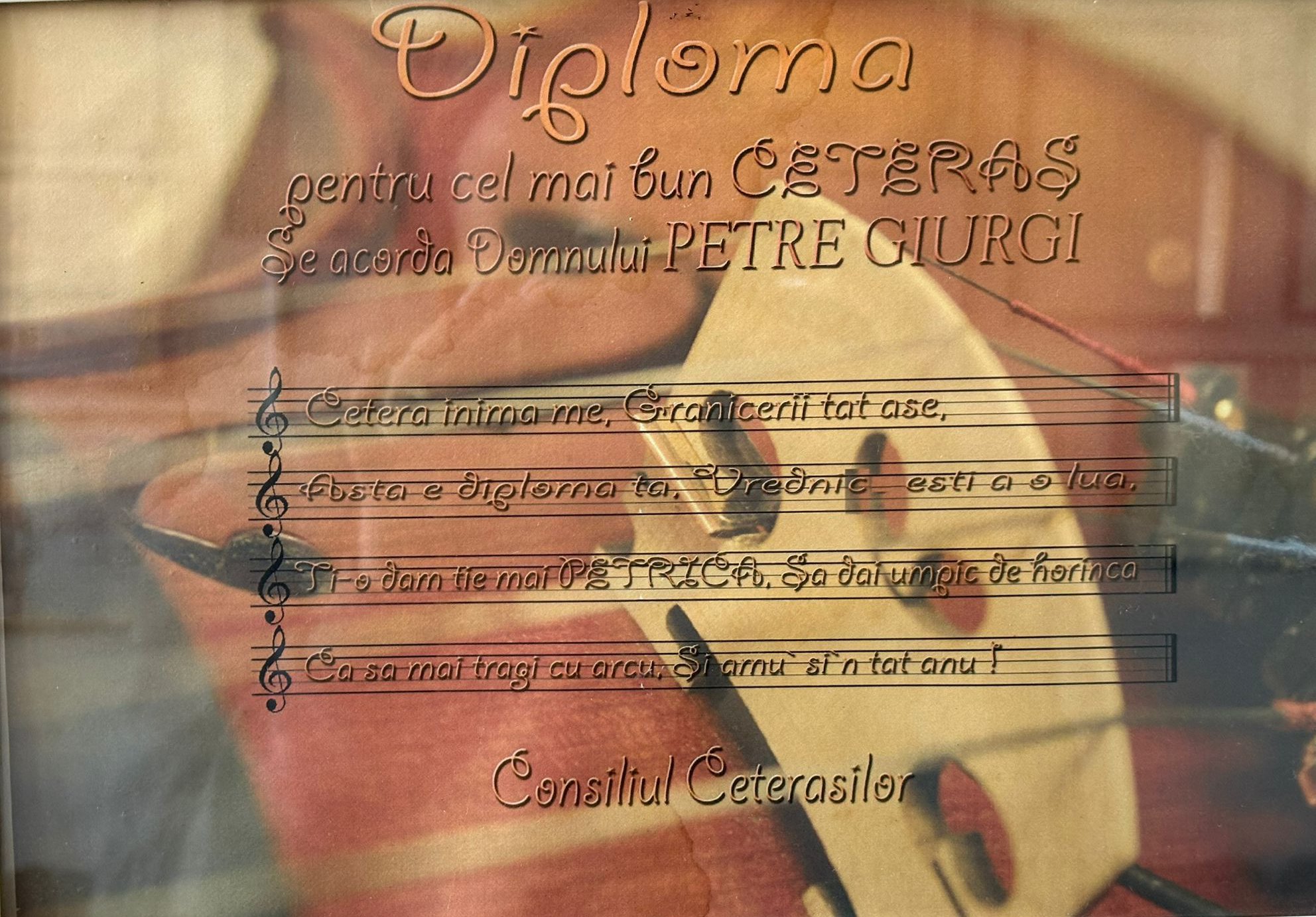 Diplomă Florentina și Petre Giurgi